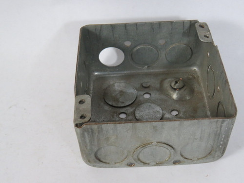 Steel City 52171-K Square 4" Steel Box 30 cu in 1/2"&3/4" Hole USED