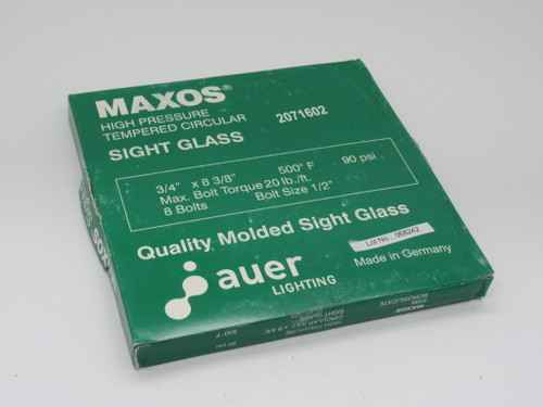 Maxos 758375H High Pressure Tempered Circular Sight Glass DMG BOX SEALED NEW