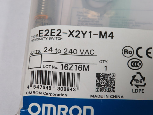 Omron E2E2-X2Y1-M4 Inductive Proximity Sensor 24-240V 200mA 2mm Distance NWB