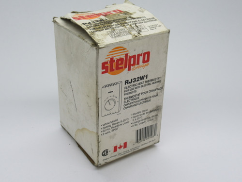 Stelpro RJ32W1 Electric Heat Thermostat 5-32 Celcius 19A 277VAC SHELF WEAR NEW