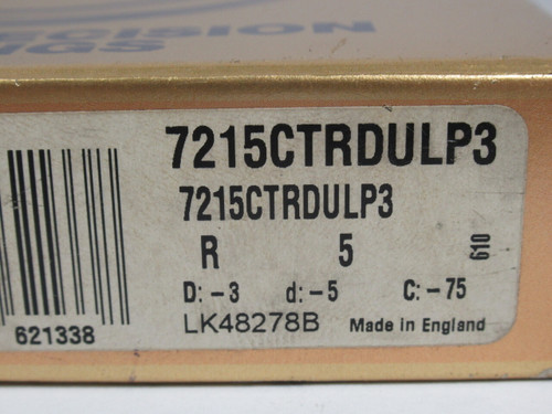 NSK 7215CTRDULP3 Super Precision Angular Contact Bearing 75x130x25mm SINGLE NEW