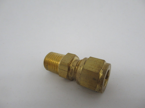 Hoke 6CM4BR Gyrolok Brass Male Connector 3/8" Tube 1/4" Pipe SHELF WEAR NOP