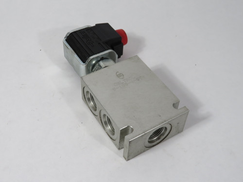 Deltrol B-100-4-8T Hydraulic Cartridge Block -8 SAE C/W 115V Parker Coil USED