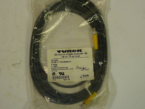 Turck PKG4M5PSG4MS90S101 Connector Cable 4Pin 2A 125V 4m NEW