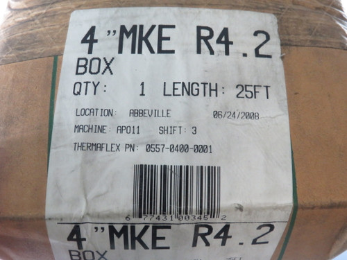 Thermaflex 0557-0400-0001 Flexible M-KE HVAC Duct 4" D 25' L 4.2R SEALED NEW