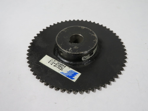 Tsubaki 25B60F-5/8 Roller Chain Sprocket 5/8" Bore 60T 25 Chain 1/4" Pitch USED