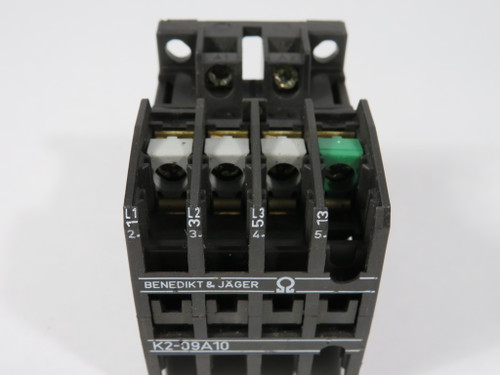 Benedikt & Jager K2-09A10-24 Contactor 24V 50/60Hz 25A 3-Pole 1 Make Aux USED