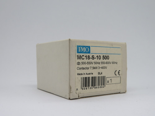 IMO MC18-S-10-500 Contactor 500-550V 50Hz 550-600V 60Hz 7.5kW 3Ph 400V NEW