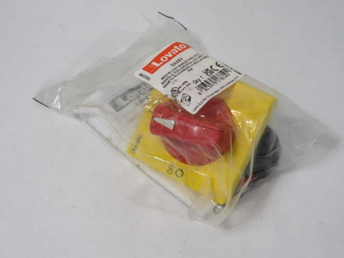 Lovato GAX63 Red/Yellow Door Coupling Handle Padlockable HOLEY BAG NWB