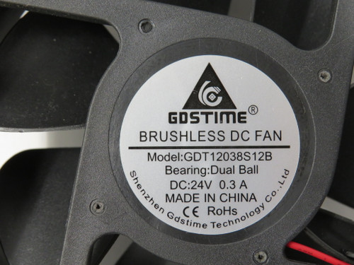 GDS Time GDT12038S12B Brushless DC Fan 120X120X38mm 0.3A 24VDC NOP