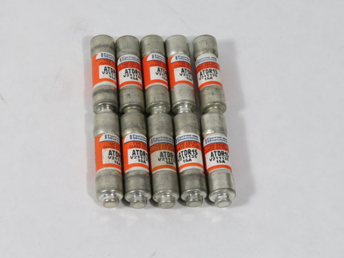 Mersen Ferraz Shawmut ATDR15 Time Delay Fuse 15A 600VAC 300VDC Lot of 10 USED