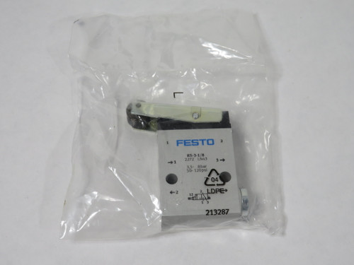 Festo 2272 RS-3-1/8 Roller Lever Valve G1/8 3.5-8 bar 50-120 psi SEALED NWB
