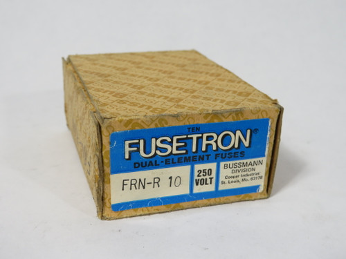 Bussmann Fusetron FRN-R-10 Dual-Element Time-Delay Fuse 10A 250V Lot of 4 NEW