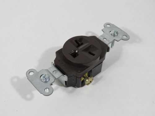 Pass & Seymour 5851 Heavy-Duty Single Receptacle 20A 250V 3W 2P Brown NEW