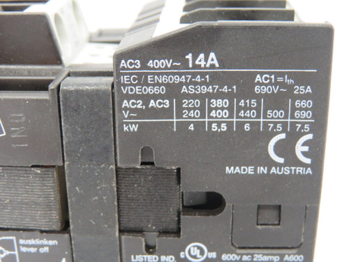 IMO MC14-S-01-24 Contactor 24V 50/60Hz 1NC 14A 400VAC 3P USED
