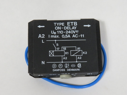 Danfoss 047H0174 ETB-ON Clip On Timer for Contactor 4-160Sec BOX DMG NEW