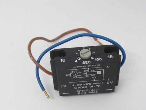 Danfoss 047H0184 Black OFF Delay Contactor Timer 4-160Sec 110-240VAC USED