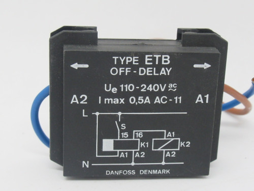 Danfoss 047H0184 Black OFF Delay Contactor Timer 4-160Sec 110-240VAC USED