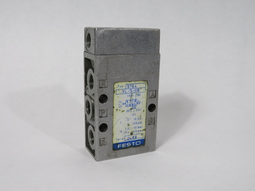 Festo 9764 VL-5-1/8 5/2-Way Poppet Seat Valve G1/8 0-10 bar 0-145 psi USED
