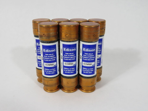 Edison ECNR60 Time-Delay Fuse 60A 250VAC 125VDC Lot of 7 BOX DAMAGE NEW