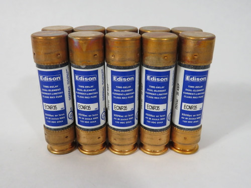 Edison ECNR35 Time-Delay Fuse 35A 250VAC 125VDC 10-Pack BOX DAMAGE NEW