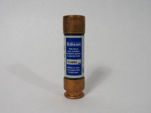 Edison ECNR50 Dual-Element Time-Delay Fuse 50A 250VAC 125VDC USED