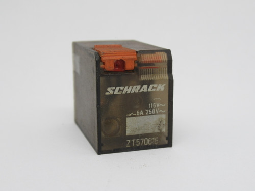 Schrack ZT570615 Plug In Relay 115VAC Coil 5A 250V 14-Blade USED