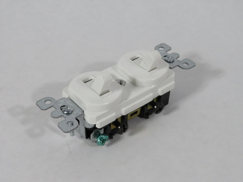 Leviton 5224-W Combination Toggle Switch 15A 120/277V 1-Pole/1-Pole White NEW