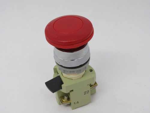 Generic 35mm Twist Release Mushroom Switch 1NO 1NC 10A 250VAC 7.5A 380VAC NOP