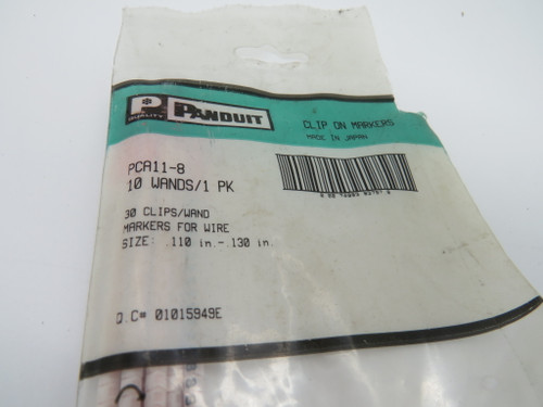 Panduit PCA11-8 Clip On Wire Marker "8" 7 Wands .110-.130" Open Bag NWB