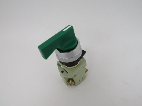 Generic 3 Position 22.5mm Maintained Green Long Knob Selector Switch 2NO USED