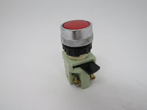 Generic Momentary 22.5mm Red Push Button 1NO 1NC 10A 250VAC COSMETIC DAMAGE USED