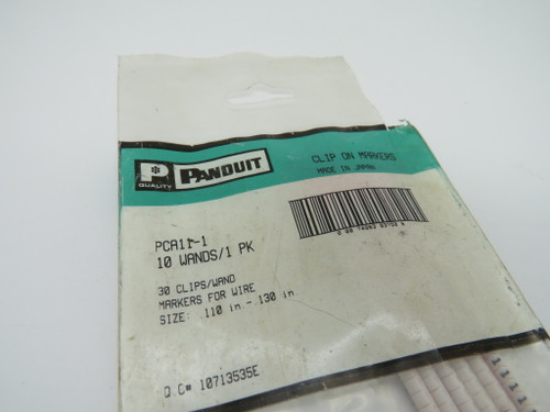 Panduit PCA11-1 Clip On Wire Marker "1" 6 Wands .110-.130" Open Bag NWB