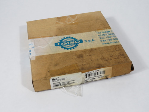 Rexnord 05B-1 10 FT Riveted Roller Chain 10' Length 8mm Chain Pitch BOX DMG NEW