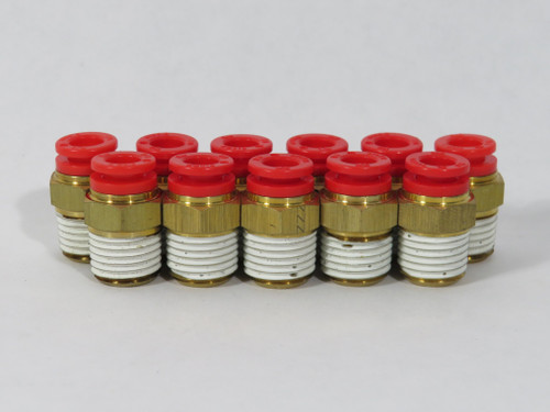 SMC KQH07-35S Male Connector 1/4" Tubing OD 1/4" NPT Lot of 11 NWB