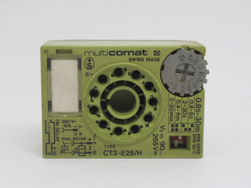 Multicomat CT3-E25/H Time Cube Relay 0.8s-30min 90-265VAC 10A 11-Pin USED