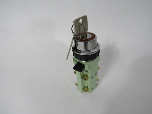 Generic 3Pos Wide Base Left Right Spring Back Keyed Switch 4NO 10A 250VAC USED