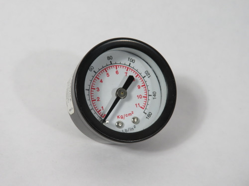 Generic Dry Pressure Gauge 0-160 psi 0-11 kg/cm2 1-1/2" D 1/8" Center Back USED