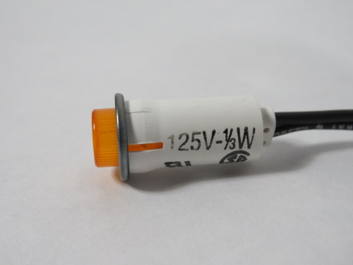 Generic Amber Pilot Light 125V 1/3W 6" Wire NOP