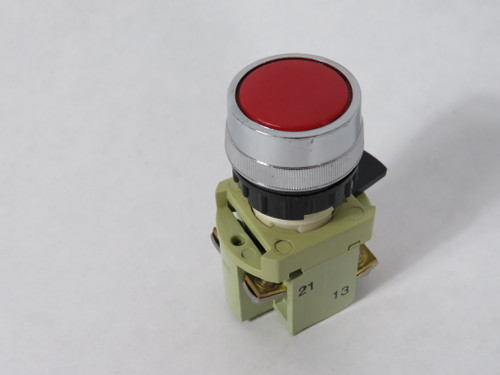 Generic Momentary 22.5mm Red Push Button 1NO 1NC 10A 250VAC 7.5A 380VAC USED