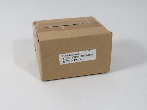 Builders Hardware 2362-696 Brass Screw Eye #12 10 Packs of 5 Each SEALED NEW