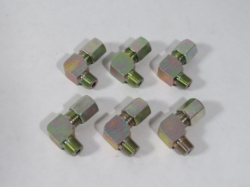 Parker WE06-PL1/8NPT Elbow Fitting 6mm Tube OD 1/8" NPT Lot of 6 NEW