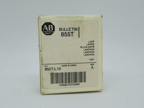 Allen-Bradley 855T-L10 Stack Light Incandescent Lamp Ser. A 120VAC 7W NEW