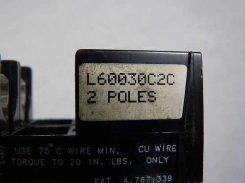 Littelfuse L60030C2C Class CC Box Lug Terminal Fuse Holder 2P 30A 600V USED