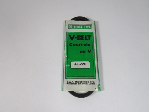 S.W.R. Industries Ltd. Three Five 4L220 V-Belt 22”L 1/2”W 5/16”Thick NEW