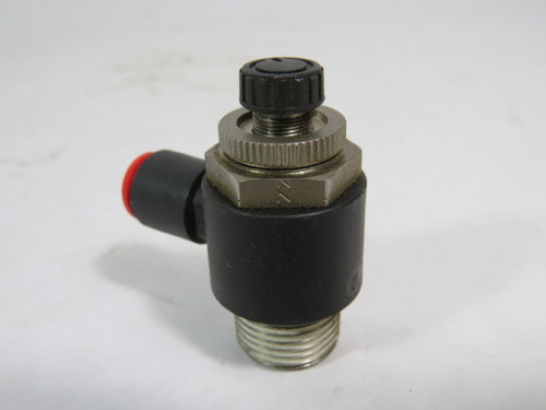 SMC AS3201F-02-10S Black Old Style Flow Control Elbow Fitting 1/4" USED