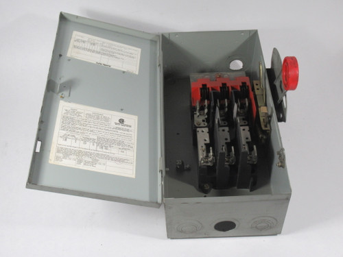 Eaton Cutler-Hammer 1HD361 Heavy Duty Safety Switch 30A 600VAC 60Hz 3-Pole USED