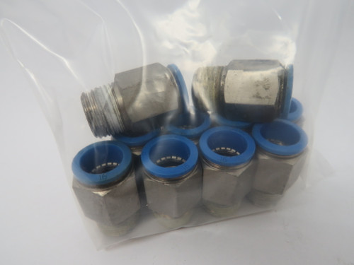 Festo 153011 QS-1/2-16 Fitting R 1/2 to Push to Connect 16mm Lot of 10 USED