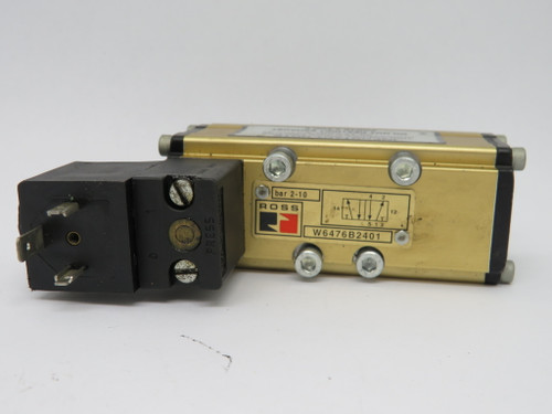 Ross W6476B2401W Solenoid Pilot Valve 24VDC 48V 50/60Hz 2-10 bar USED