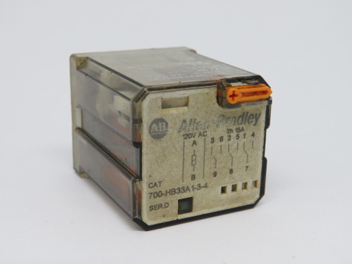 Allen-Bradley 700-HB33A1-3-4 Series D Plug-In Relay 120V 15A 11-Blade USED